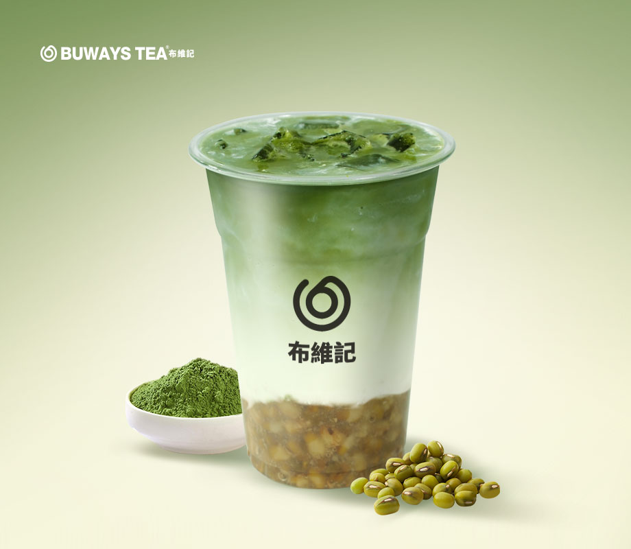 抹茶绿豆沙牛乳