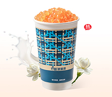 茉莉珍珠奶绿／热饮/中杯 